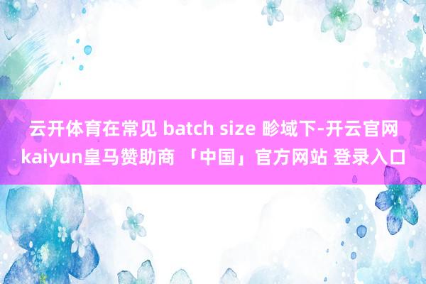 云开体育在常见 batch size 畛域下-开云官网kaiyun皇马赞助商 「中国」官方网站 登录入口
