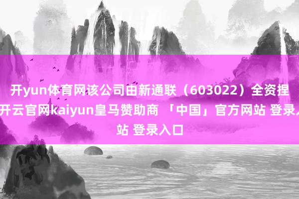 开yun体育网该公司由新通联（603022）全资捏股-开云官网kaiyun皇马赞助商 「中国」官方网站 登录入口