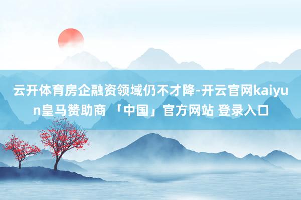 云开体育房企融资领域仍不才降-开云官网kaiyun皇马赞助商 「中国」官方网站 登录入口