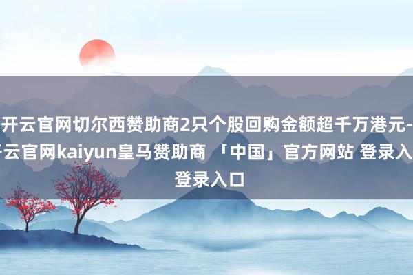 开云官网切尔西赞助商2只个股回购金额超千万港元-开云官网kaiyun皇马赞助商 「中国」官方网站 登录入口